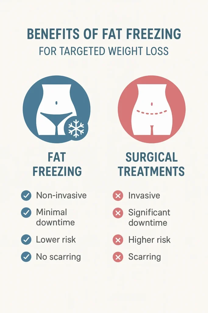 graphic showing the benefits of fat freezing Oxford