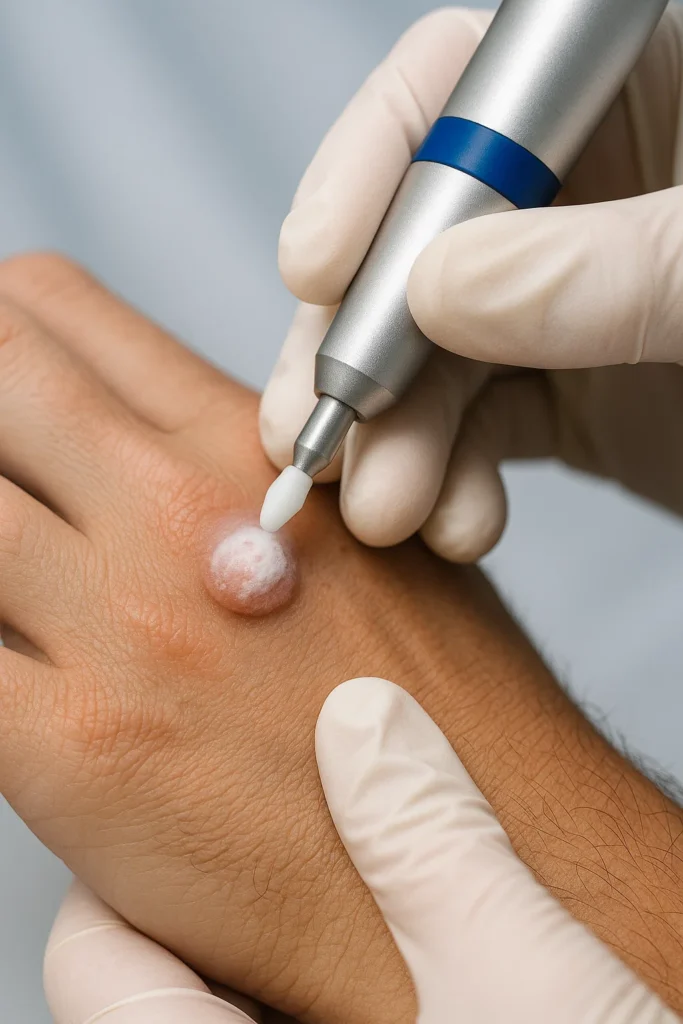 example of wart removal Oxford using cryopen