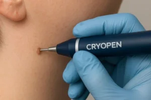 Person receiving skin tag removal Oxford