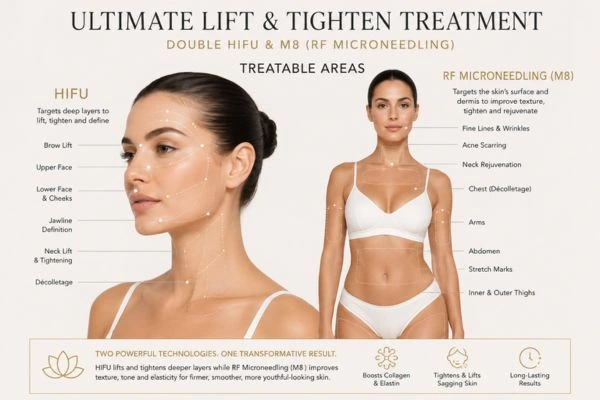 Areas of the body that can be treated - ultimate skin tighten treatment Oxford